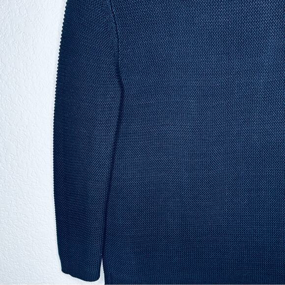 Ann Taylor Cardigan Beautiful Cotton Knit Navy Sz‎ Medium - Picture 7 of 11